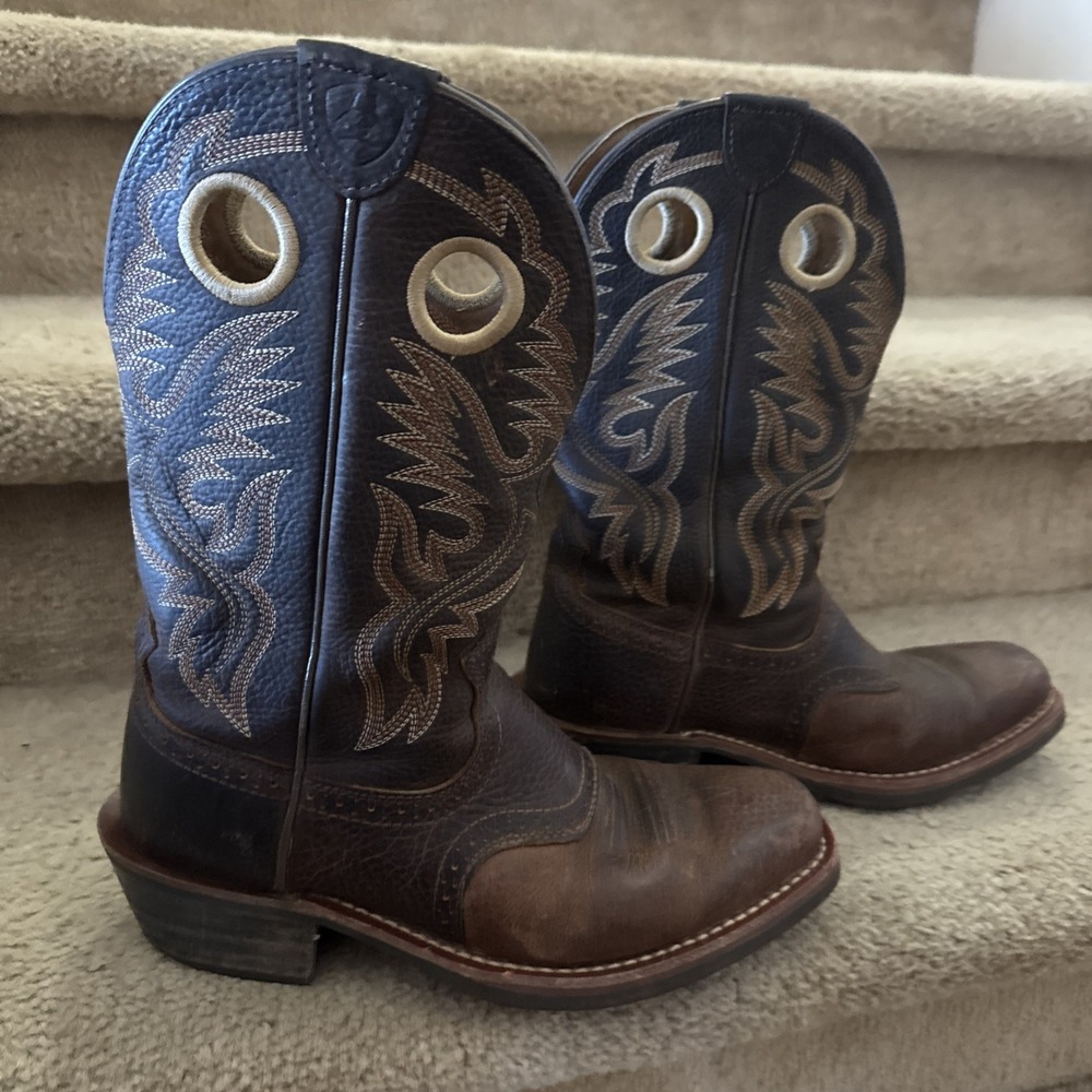 Ariat Heritage Roughstock Western Boots 8D Brown Square Toe 10002227 Leather